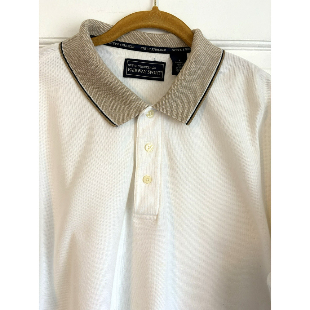 100% Cotton Fairway Sport Steve Strickler Polo Preppy Golf Athleisure Casual | L